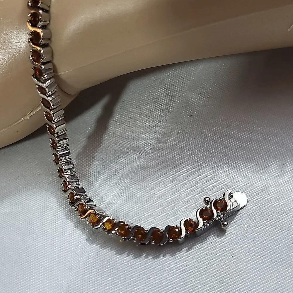 GLAMOURESQ, NEW, 5.25CT CITRINE, 14K GOLD-FILLED BRACELET BG904TZ - Picture 2 of 9